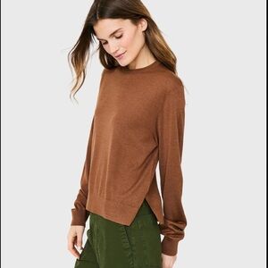 H&M Viscose Blend Women's Brown Crew Neck Oversized Sweater Size S